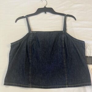 Ana Cropped‎ Top denim Shirt Women's Size L NWT
